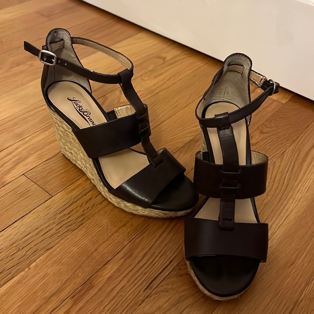 Lucky Brand, espadrille, wedge, chocolate, brown leather